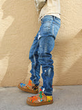 DISTRESSED PAINTER DENIM